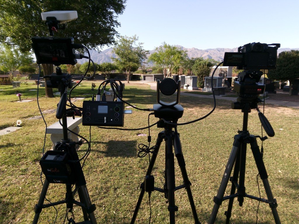 Live Stream equipment in cemetery