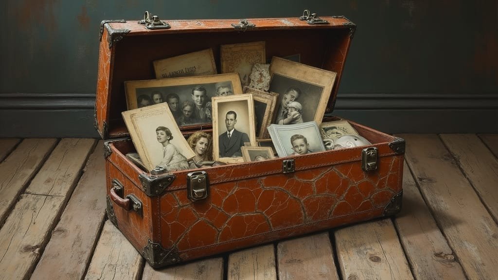 A box of old family photos